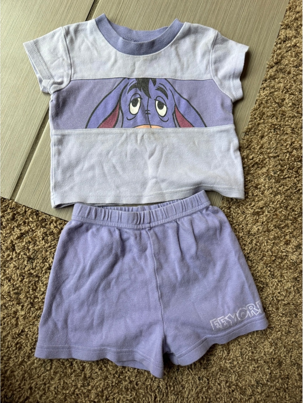 Vintage Disney Eeyore Purple Pajama Set